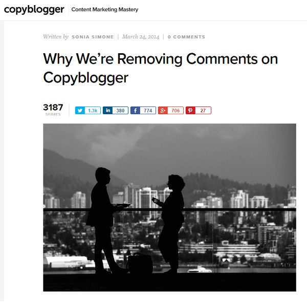 copyblogger pašalino komentarus