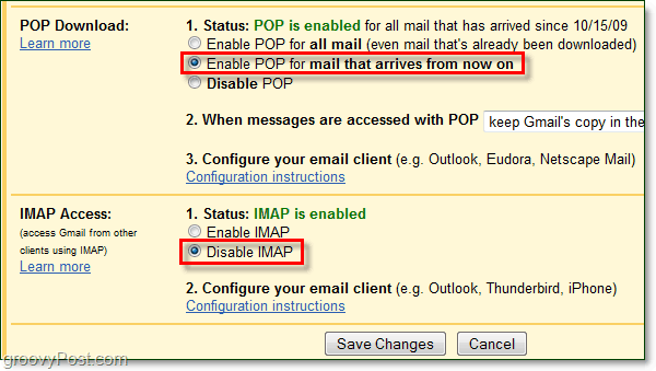 Prijunkite „Gmail“ prie „Outlook 2010“ naudodami POP