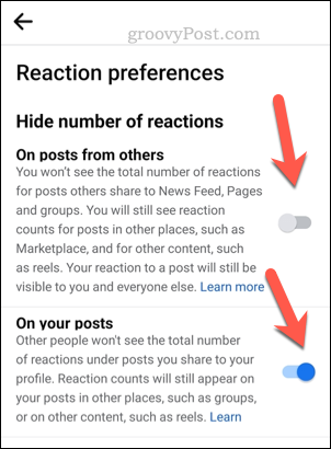 Nustatykite „Facebook“ reakcijos nustatymus mobiliajame telefone
