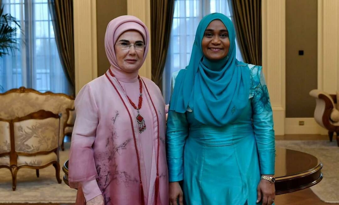Pirmoji ponia Erdoğan susitiko su Sajidha Mohamed, Maldyvų prezidento Muizzu žmona