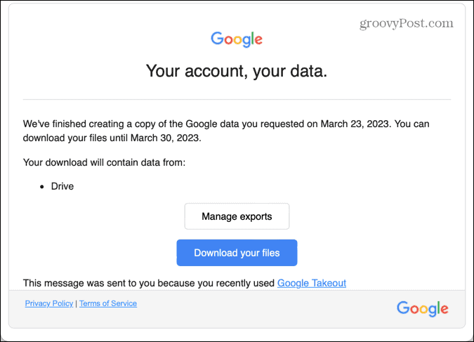 „Google Takeout“ el