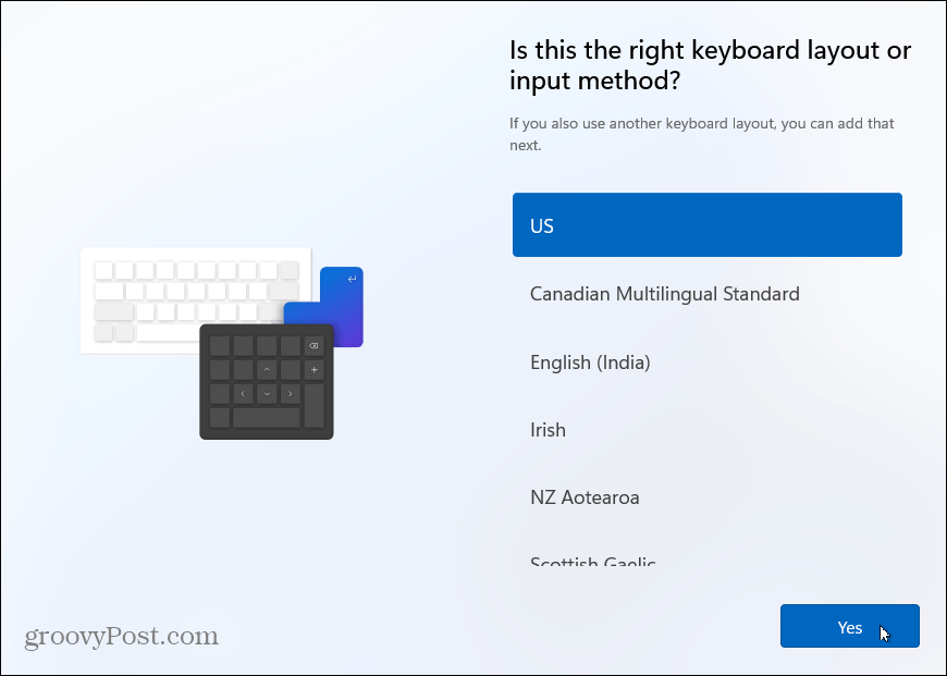 Įdiekite klaviatūros išdėstymą „Windows 11“