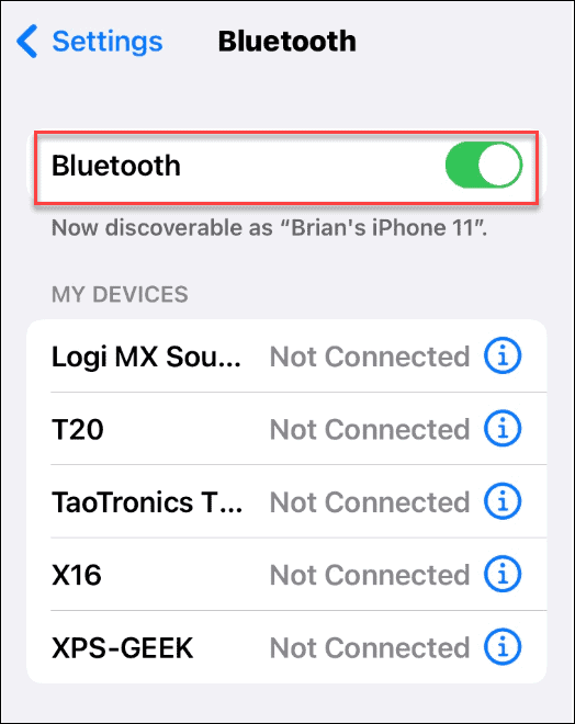„Bluetooth“ bendrina „Wi-Fi“ slaptažodį „iPhone“.
