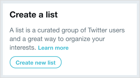 Spustelėkite Kurti naują sąrašą ir tada pasirinkite vartotojus, kuriuos norite įtraukti į savo „Twitter“ sąrašą.