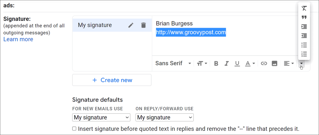 Kaip pakeisti parašą „Gmail“.