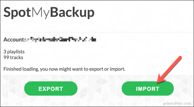 Grojaraščių importavimas į „Spotify“ naudojant „SpotMyBackup“