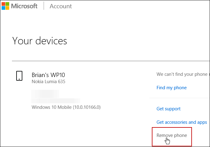 Pašalinkite įrenginio „Microsoft“ paskyrą