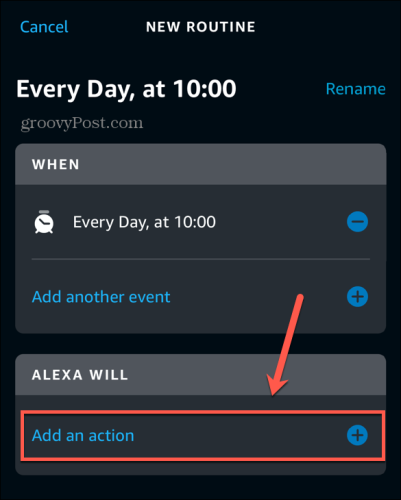 „Alexa“ programos pridėjimo veiksmas