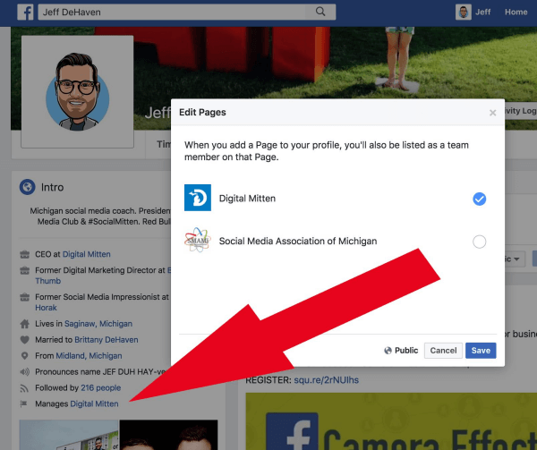 „Facebook“ puslapio administratoriai dabar gali susieti tvarkomus puslapius su savo asmeniniu profiliu.