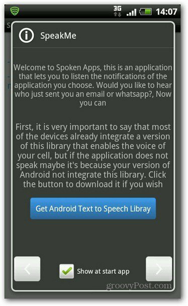 „SpeakMe“ „Android“ teksto į kalbą bibliotekoje