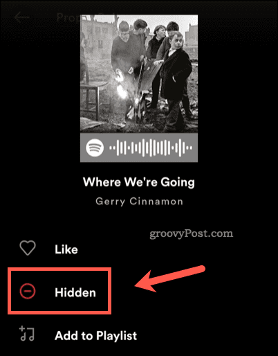 Rodyti „Spotify“ dainos slėpimą