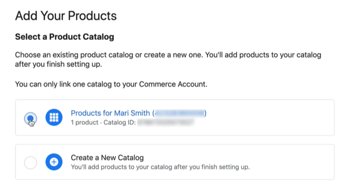 „Facebook“ produktų katalogo galimybė susieti esamą ar naują katalogą