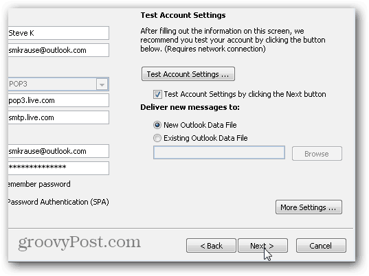 „Outlook 2010“ SMTP POP3 IMAP nustatymai - 08