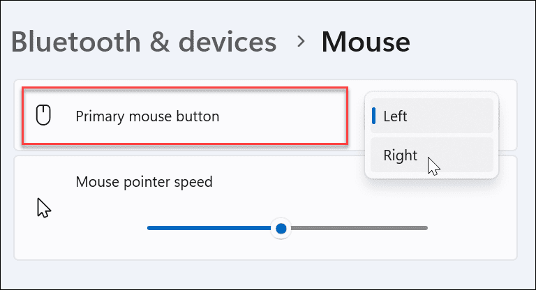 Padarykite pelę kairiaranke sistemoje „Windows“.