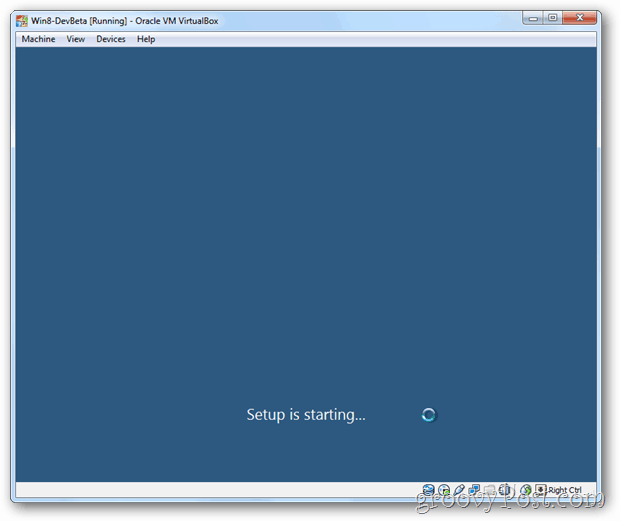 „VirtualBox Windows 8“ sąranka pradedama