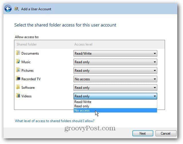 Pridėti arba pašalinti vartotojo abonementą į „Windows Home Server 2011“