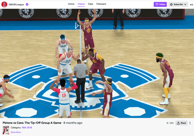 NBA2k lygos žaidimas „Twitch“