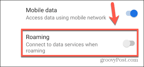 „Android“ tarptinklinio ryšio perjungiklis