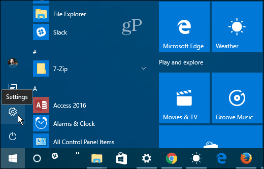 1 „Windows 10“ nustatymai