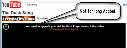 Žiūrėkite „YouTube“ neįdiegę „Adobe Flash Player“