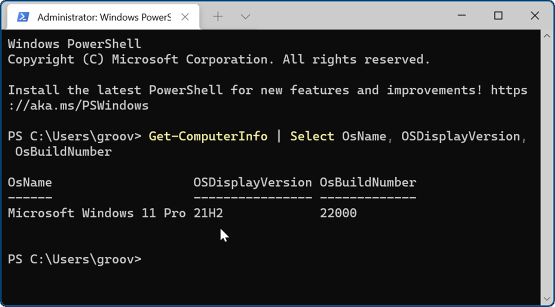PowerShell Command Windows 11 versija
