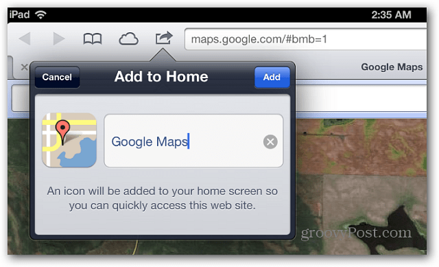 „iOS 6“ patarimas: pridėkite „Google“ žemėlapius prie pagrindinio ekrano