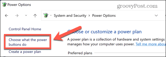 „Windows“ sistema pasirenka, ką veikia maitinimo mygtukai