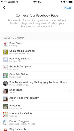 instagram verslo profilis prisijungti prie facebook puslapio