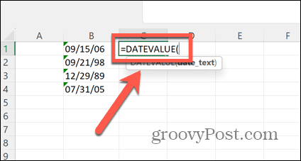 Excel datos vertės formulė