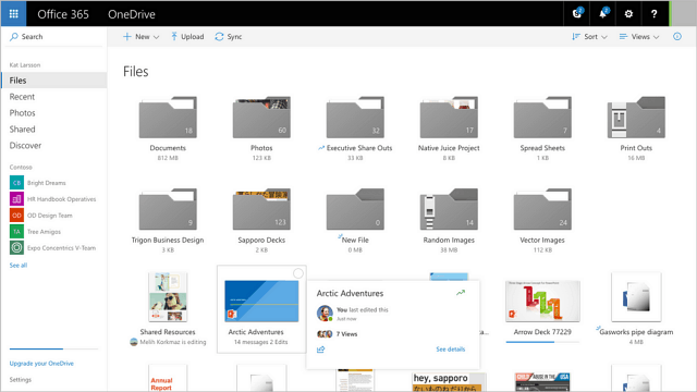 „Microsoft“ atnaujina „OneDrive“ naudodamas patobulintą vartotojo sąsają ir bendrinimo parinktis