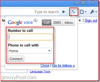 „Google Voice“ ekrano kopija