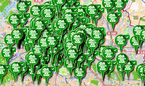 žaliųjų vakarėlių žemėlapis