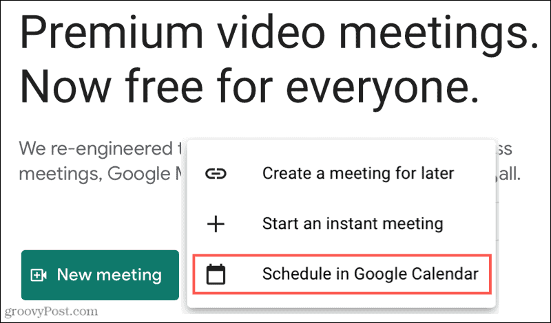 Naujas susitikimas, tvarkaraštis „Google“ kalendoriuje