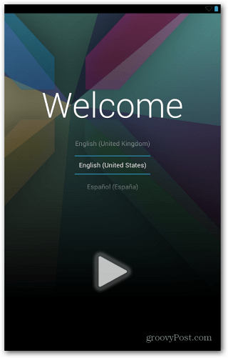 „Nexus 7“ priėmimo ekranas