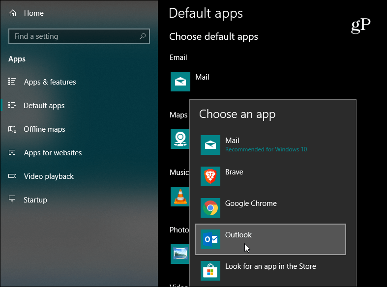 Nustatyti numatytąjį „Windows 10“ el. Pašto adresą