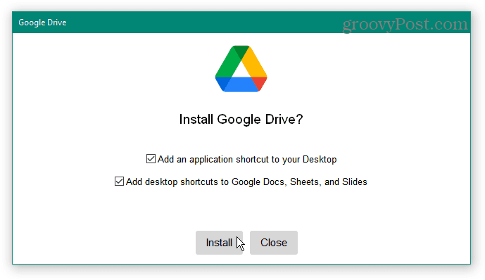įdiegti „Google“ diską