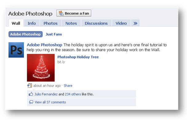 Adobe Photoshop facebook gerbėjų puslapis