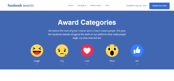 „Facebook“ dabar priima paraiškas 2017 m. „Facebook“ apdovanojimams, kuriais pagerbiamos geriausios „Facebook“ ir „Instagram“ kampanijos.