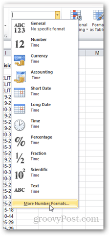 atnaujinti skaičių formatavimą „Excel“ 2010 m
