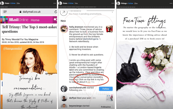 11 pavyzdys, kaip pridėti ar bendrinti nuorodą į „Instagram“.