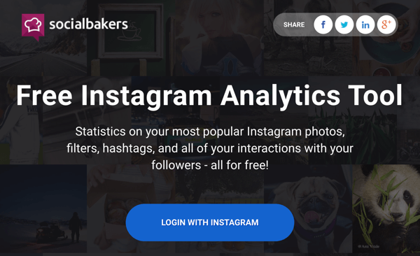Prisijunkite naudodami „Instagram“, kad gautumėte prieigą prie nemokamos „Socialbakers“ ataskaitos.