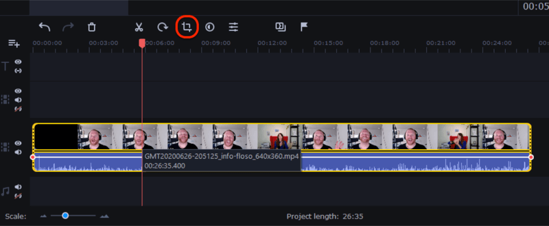 apkarpyti vaizdo įrašą „Movavi Video Editor Plus“