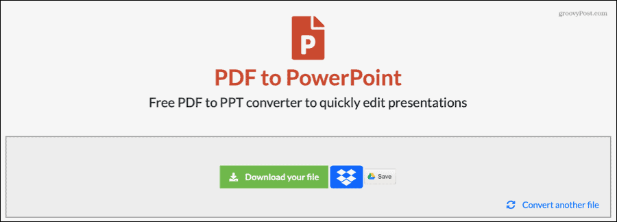 „EasyPDF“ konvertuotas PDF į „PowerPoint“