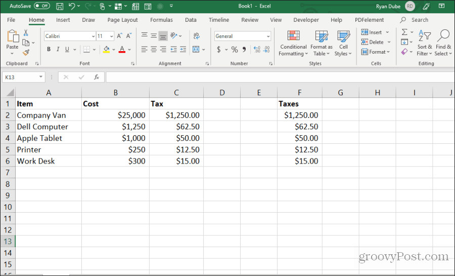formulės langeliai nukopijuoti ir įklijuoti „Excel“