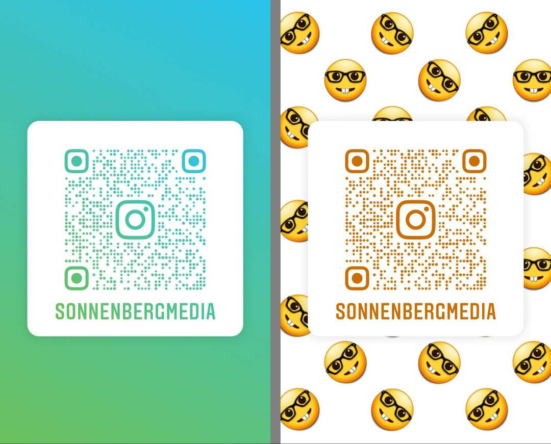 kaip-sukurti-instagram-qr-kodą-dalintis-profile-pakeisti-spalvą-dizaino-options-emoji-pattern-sonnenbergmedia-example-12