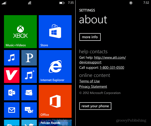 Iš naujo nustatyti „Windows Phone 8“