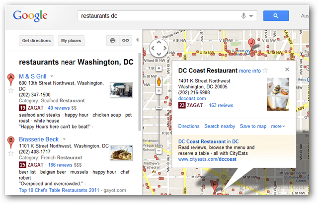 „Zagat“ įvertino „Google Maps“