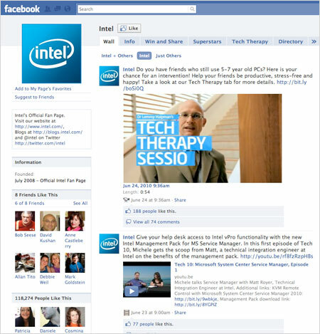 „Intel“ „Facebook“ puslapis