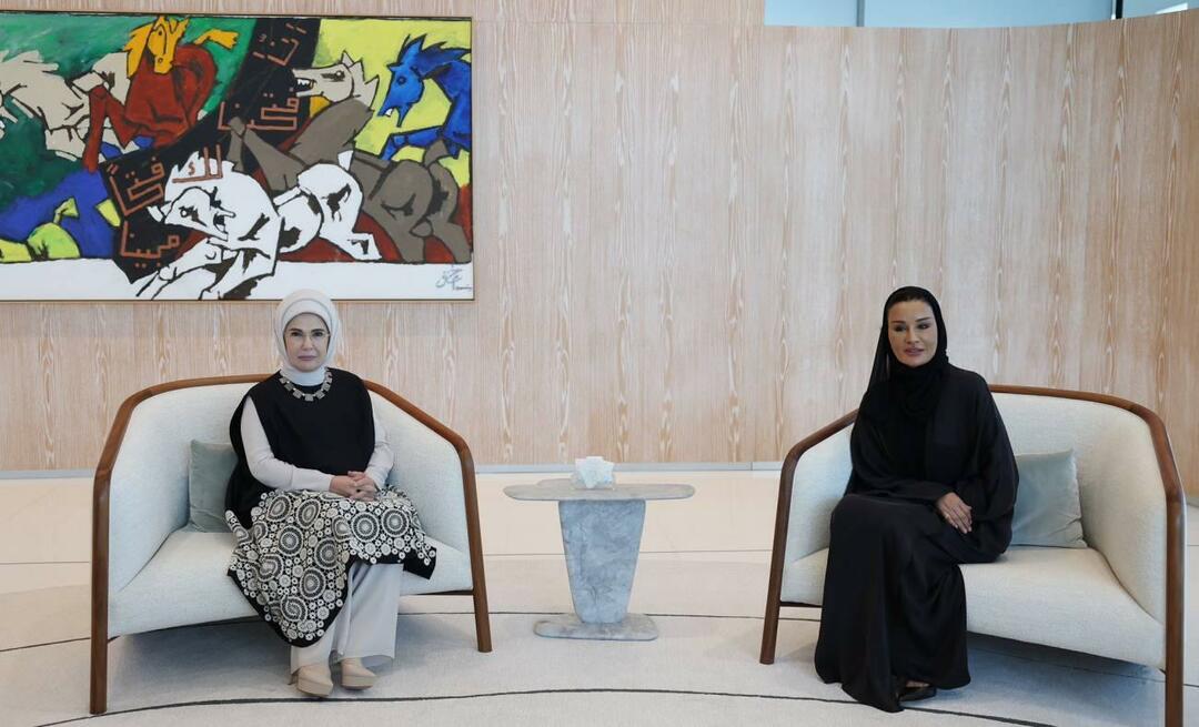 Pirmoji ponia Erdoğan susitiko su Kataro fondo prezidentu Sheikha Moza bint Nasser!