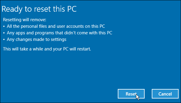 Iš naujo nustatyti „Windows 10“ asmeninį kompiuterį